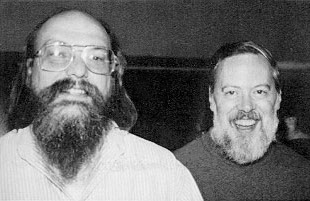 C creators, Ken Thompson and Dennis Ritchie in 1973