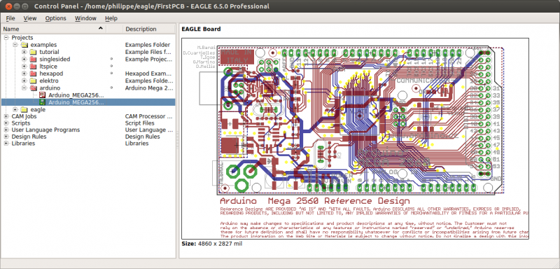 Project example with the Arduino MEGA2560
