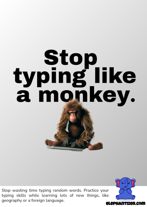 Flash card & typing application elephantizer