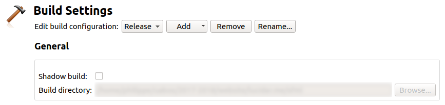Uncheck the 'shadow build' option in Qt Creator