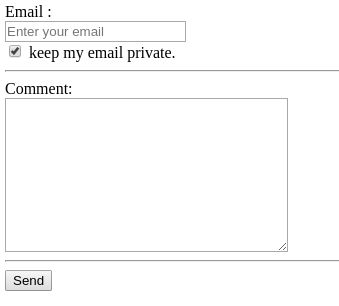 Input form for comments