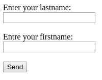 Exercice on HTML forms, firstname and lastname HTML form