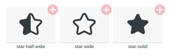 Stars and half stars selected from Friconix