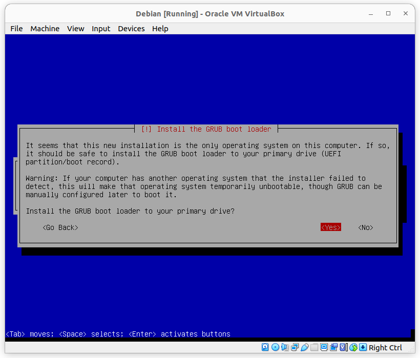 Install GRUB on primary drive
