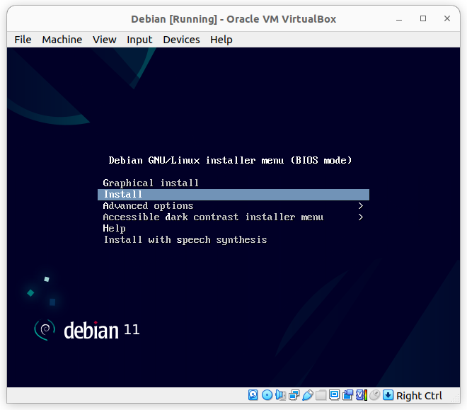 Debian installer boot menu
