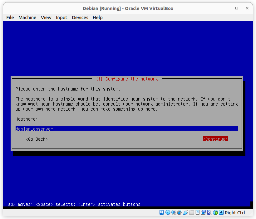 Set server host name