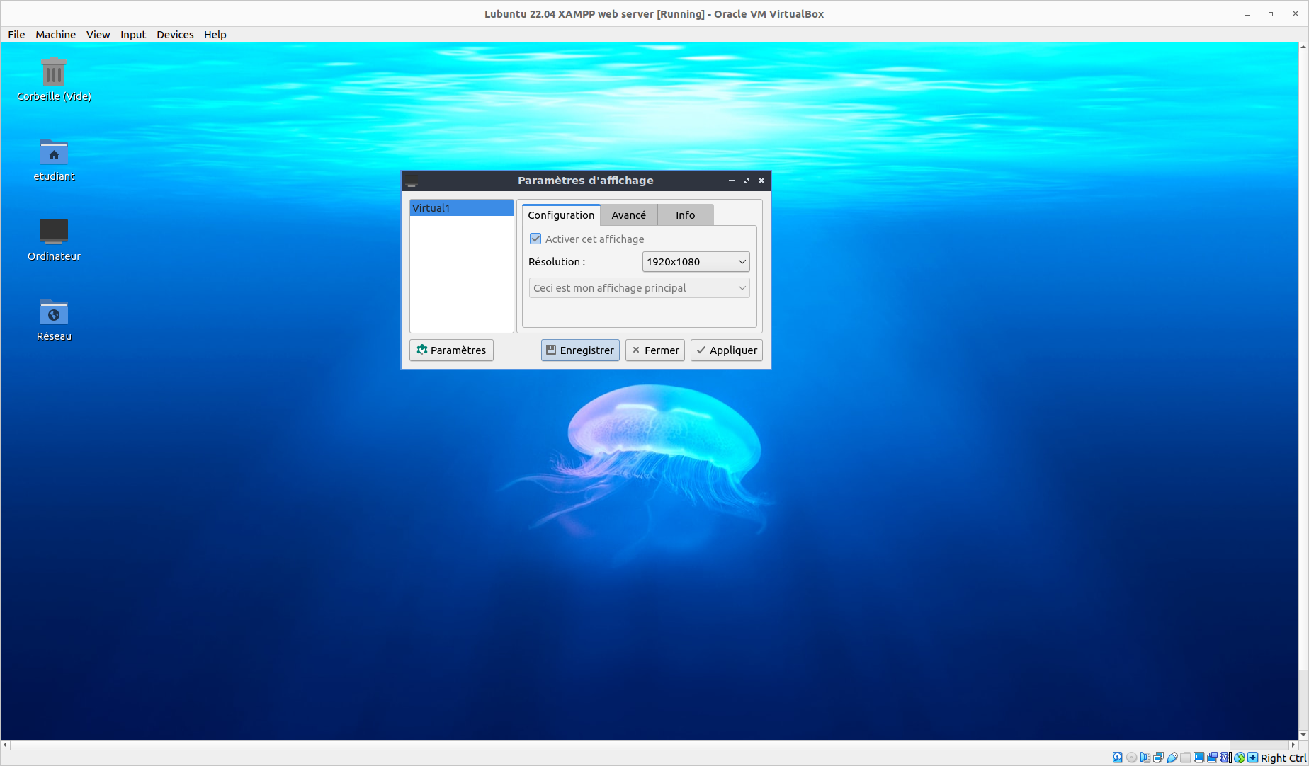 Change display resolution