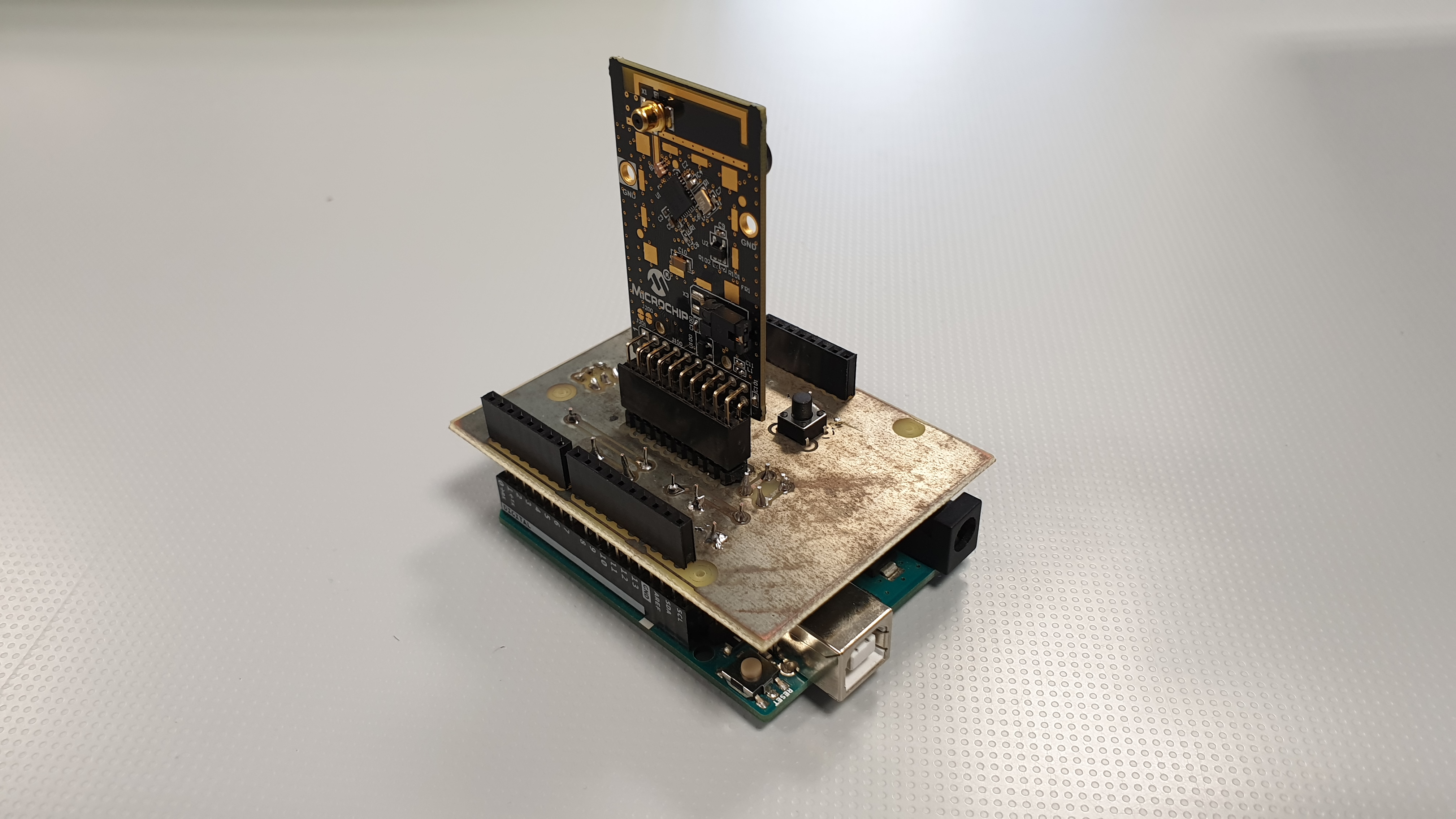 Backside of the Arduino ZigBee shield