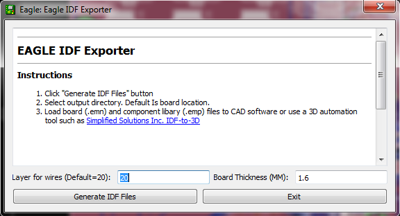EAGLE IDF exporter