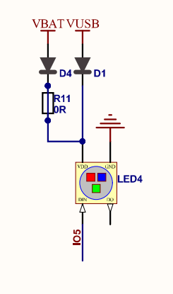 Led RGB intgérée sur la carte esp32 FireBeetle DFR0654