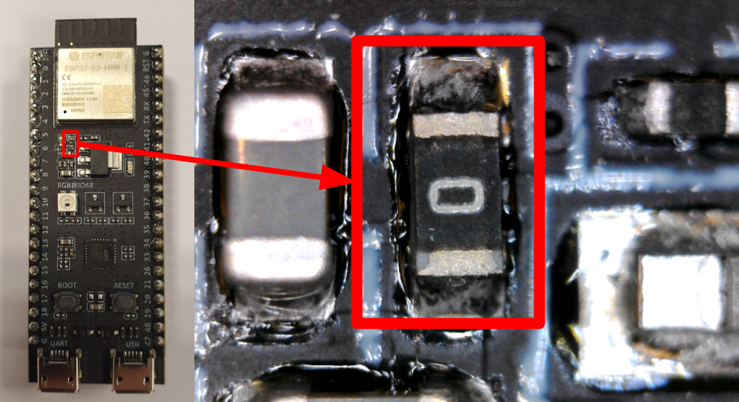 0 Ohms resistor shunt on PCB