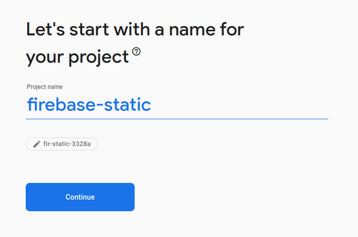 Nom du projet Firebase