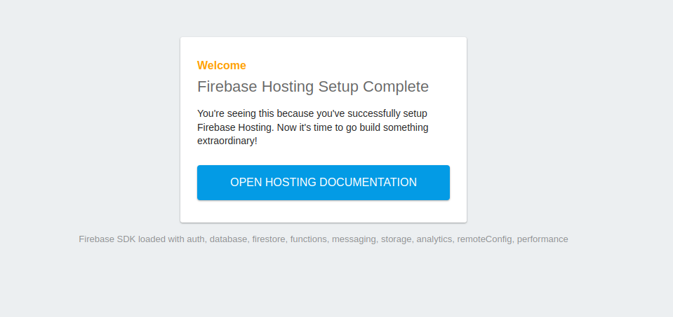 Déploiement de la page par défaut du site web statique Firebase