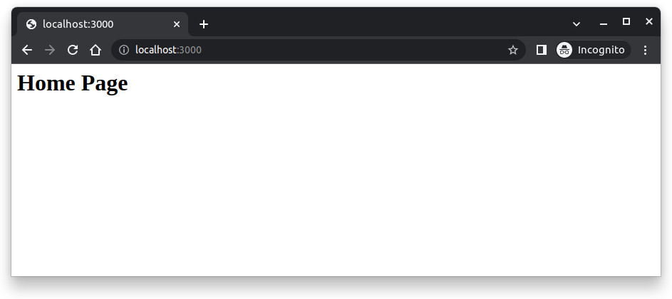 Page d'accueil du serveur web http créé avec Node.js
