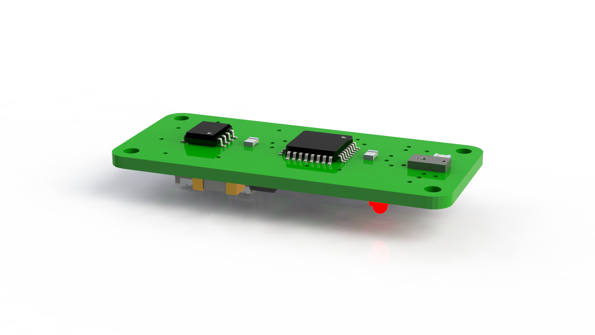 Vue 3D de la face avant du capteur de distance TOF VL6180